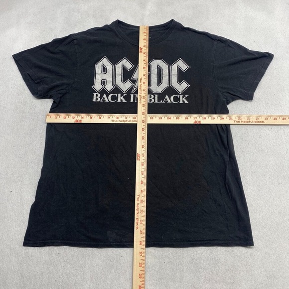AC/DC Back In Black Band Tee Thrifted Vintage Style Size L - Picture 6 of 12